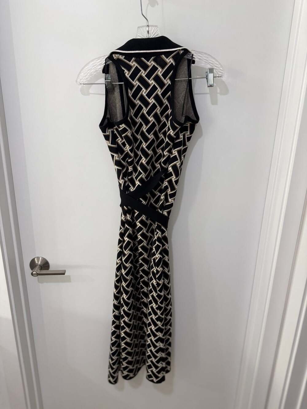 Diane von Furstenberg for Target Black and Neutral Weave Sweaterknit Midi Wrap D - Picture 6 of 9